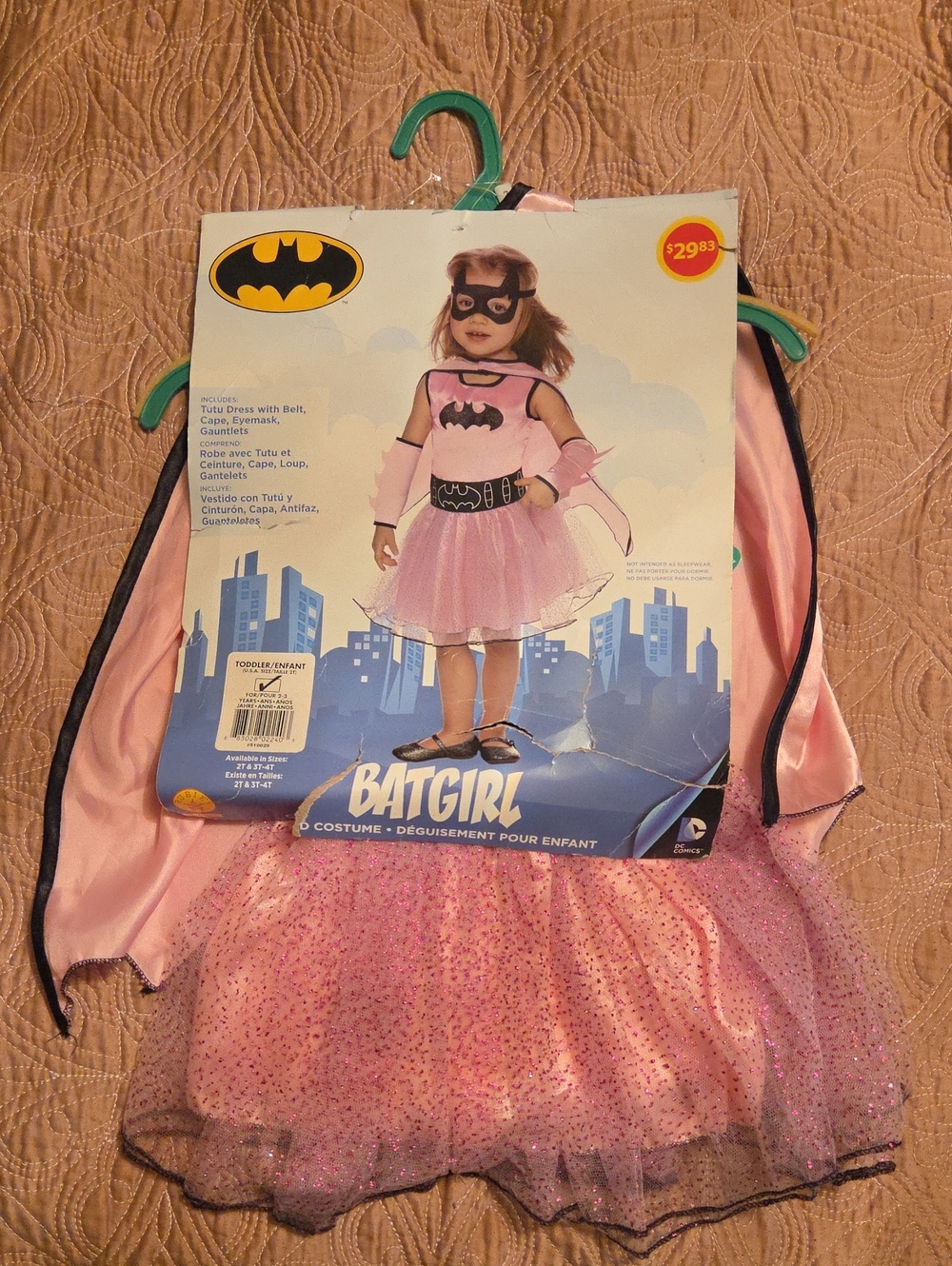 Batgirl Pink Tulle Kids Costume with Cape